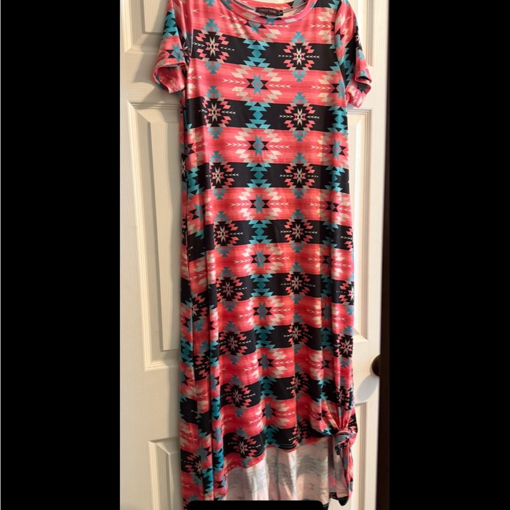 Crazy Train Pink and Black High Low Dress